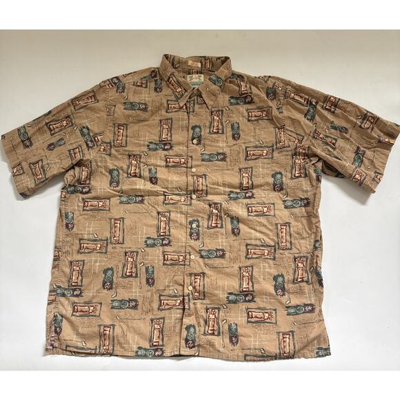 Vintage Reyn Spooner Hawaiian Shirt Regency Cotton Lawn 3XL Golf Golfer Preppy - Picture 1 of 10